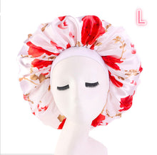 Load image into Gallery viewer, Beauty Print Satin Silk Bonnet Sleep Night Cap +
