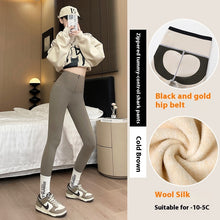 Load image into Gallery viewer, Belly-controlling Butt Lifting Leggings With Three-breasted Design Winter High Waist Slim Zippere Pants Warm Velvet And Thickened Trousers Women Clothing +
