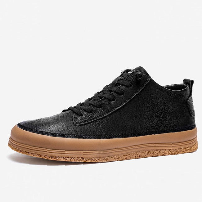 Men's Casual Shoes Leather Soft Soled Black Leather Shoes For Men +