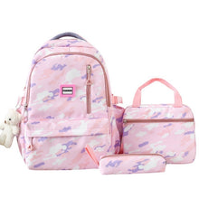 Load image into Gallery viewer, Girls&#39; Large-capacity Backpack Three-piece Double-layer Campus Schoolbag +
