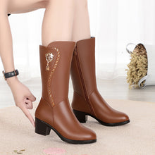 Load image into Gallery viewer, Mid Boots Chunky Heel Wool Plus Fleece Plus Size Warm +
