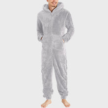 Load image into Gallery viewer, Men's Fashion Zipper Thermal Plush Jumpsuit Thermal Pajamas +
