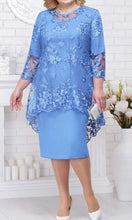 Load image into Gallery viewer, Women&#39;s New Plus Size Lace Embroidered Dress Two Piece Set +

