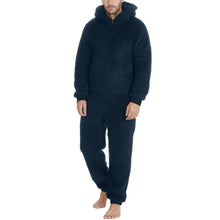 Load image into Gallery viewer, Men's Fashion Zipper Thermal Plush Jumpsuit Thermal Pajamas +
