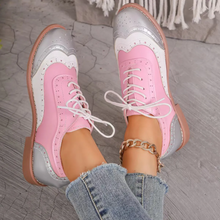 Load image into Gallery viewer, Women's Floral Flat Shoes Plus Sizes Color-Block Design With Lace-Up Round Toe +
