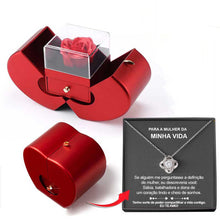 Load image into Gallery viewer, Fashion Jewelry Box Red Apple Christmas Gift Necklace Eternal Rose For Girl Mother's Day Valentine's Day Gifts With Artificial Flower Rose Flower Jewelry Box +
