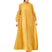 Load image into Gallery viewer, Middle East Plate Flower Loose Pleated Extended Dress Women's Plus Size Dress +
