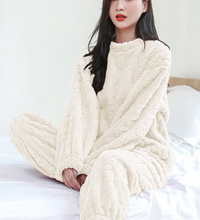 Load image into Gallery viewer, Winter Coral Velvet Pajama Set – Warm Pullover &amp; Pants +

