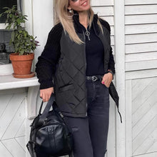 Load image into Gallery viewer, Stand Collar Cotton Jacket With Pockets Fashion Knitted Stitching Zipper Coat Winter Warm Tops For Women +
