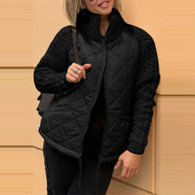Load image into Gallery viewer, Stand Collar Cotton Jacket With Pockets Fashion Knitted Stitching Zipper Coat Winter Warm Tops For Women +
