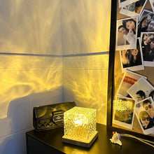 Load image into Gallery viewer, LED Water Ripple Ambient Night Light USB Rotating Projection Crystal Table Lamp RGB Dimmable Home Decoration 16 Color Gifts +
