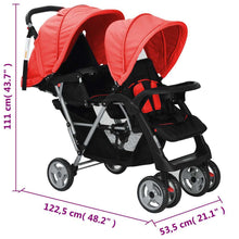 Load image into Gallery viewer, Tandem stroller Front and Back Two-seat Stroller Baby Double Strollers +
