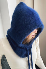 Load image into Gallery viewer, Drawstring Solid Color Thermal Knit Hat Winter Veil +
