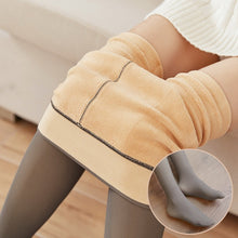 Load image into Gallery viewer, Simulation Translucent Leggings Fleece Lined Tights Warm Fleece Pantyhose Women Thermal Winter Tights +
