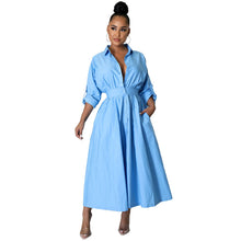Load image into Gallery viewer, Casual Long Sleeve Plus Size Women's Shirt Dress +

