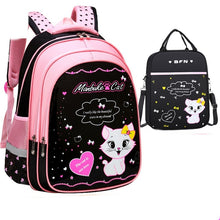 Load image into Gallery viewer, Kids School Cute Cat Print Backpack School Bag +
