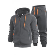 Load image into Gallery viewer, Mens Zip-Up Hoodie With Arm Pockets, Cardigan Sweatshirt Coat +
