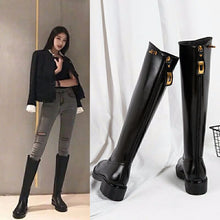 Load image into Gallery viewer, New Fashion But Knee-high Thick Heel Long Martin Leather Boots +
