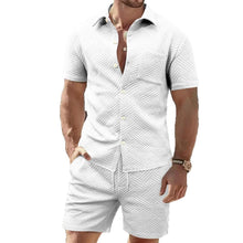 Load image into Gallery viewer, Shorts Two-piece Set Men's Breasted Outdoor Casual Short-sleeved Shirt Outfit +

