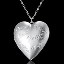 Load image into Gallery viewer, Carved Design Love Necklace Personalized Heart-shaped Photo Frame Pendant Necklace For Women Family Jewelry Valentine's Day Gift +
