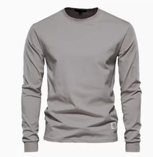 Load image into Gallery viewer, Men&#39;s Solid Color Round Neck Long-sleeved Top T-shirt +

