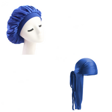 Load image into Gallery viewer, Durag &amp; Bonnet Sleeping  Set Women Hair Cap +
