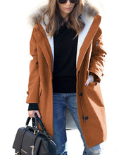 Load image into Gallery viewer, Women's Loose Extended Fur Collar Hooded Overcoat +

