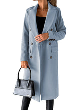 Load image into Gallery viewer, Long Sleeve Lapel Coat Winter Fashion Solid Double Breasted Slim Long Jacket Womens Clothing +
