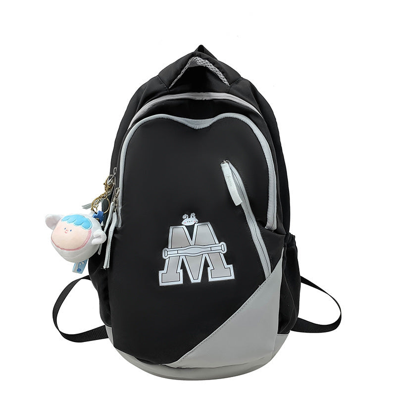 Women's Backpack Contrast Color Campus Large Capacity +
