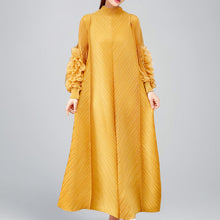 Load image into Gallery viewer, Middle East Plate Flower Loose Pleated Extended Dress Women's Plus Size Dress +
