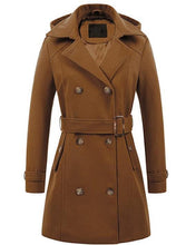 Load image into Gallery viewer, Women&#39;s Woolen Hooded Plus Size Coat +
