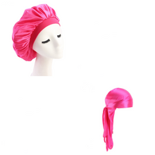 Load image into Gallery viewer, Durag &amp; Bonnet Sleeping  Set Women Hair Cap +
