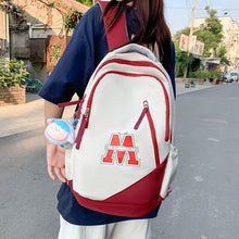 Load image into Gallery viewer, Women&#39;s Backpack Contrast Color Campus Large Capacity +
