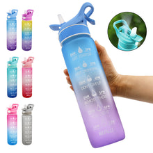 Load image into Gallery viewer, Water Bottle Scrub Bounce Cover Straw Space Cup Sports Water Bottle With Spray Function +
