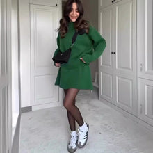 Load image into Gallery viewer, Sweater Skirt Sets For Women 2 Pieces Knit Casual Versatile Long Sleeve Pullover Elegant Solid High Waist Mini Skirt Outfit +
