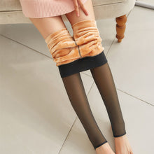 Load image into Gallery viewer, Simulation Translucent Leggings Fleece Lined Tights Warm Fleece Pantyhose Women Thermal Winter Tights +
