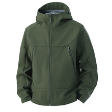 Load image into Gallery viewer, Soft Shell Men's Windproof Waterproof Outdoor Hoodie Shell Jacket +
