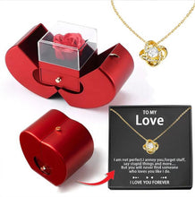 Load image into Gallery viewer, Fashion Jewelry Box Red Apple Christmas Gift Necklace Eternal Rose For Girl Mother's Day Valentine's Day Gifts With Artificial Flower Rose Flower Jewelry Box +
