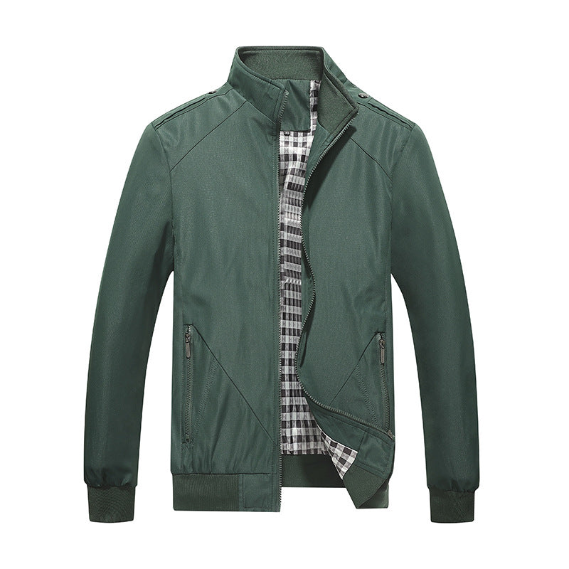 Casual Stand Collar Solid Color Jacket Men +