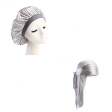Load image into Gallery viewer, Durag &amp; Bonnet Sleeping  Set Women Hair Cap +
