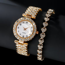 Load image into Gallery viewer, Fashion Jewelry 2pcs Luxury Fashion Women Watch Set Silver Strap Ladies Quartz Wristwatch Alloy Bracelet For Ladies Jewelry Set Clock Gift +
