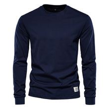 Load image into Gallery viewer, Men&#39;s Solid Color Round Neck Long-sleeved Top T-shirt +
