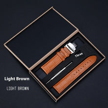 Load image into Gallery viewer, Butterfly Clasp Business Bamboo Pattern Cowhide Leather Watch Band +
