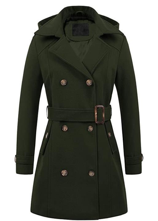 Women's Woolen Hooded Plus Size Coat +