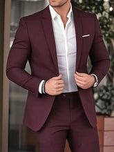 Load image into Gallery viewer, Men's Two-piece Business Suit Elegant Banquet Gown Slim-Fit Fashionable Suit And Trousers +
