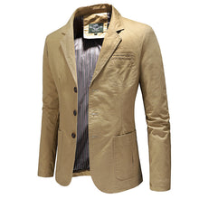 Load image into Gallery viewer, Men Single Breasted Solid Color Jacket +
