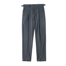 Load image into Gallery viewer, Men's Trousers New Slim Solid Color Small Trousers Straight Belt Loops Free Pants +
