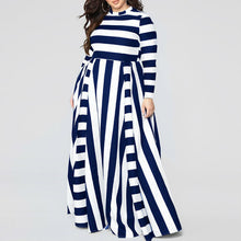 Load image into Gallery viewer, Loose Women&#39;s Dress Plus Size Striped Woman&#39;s Dress +
