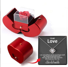 Load image into Gallery viewer, Fashion Jewelry Box Red Apple Christmas Gift Necklace Eternal Rose For Girl Mother's Day Valentine's Day Gifts With Artificial Flower Rose Flower Jewelry Box +

