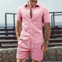 Load image into Gallery viewer, Shorts Two-piece Set Men's Breasted Outdoor Casual Short-sleeved Shirt Outfit +
